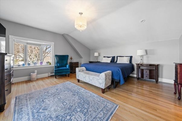 Bedroom, Chandelier, Interior, Wood Texture Flooring