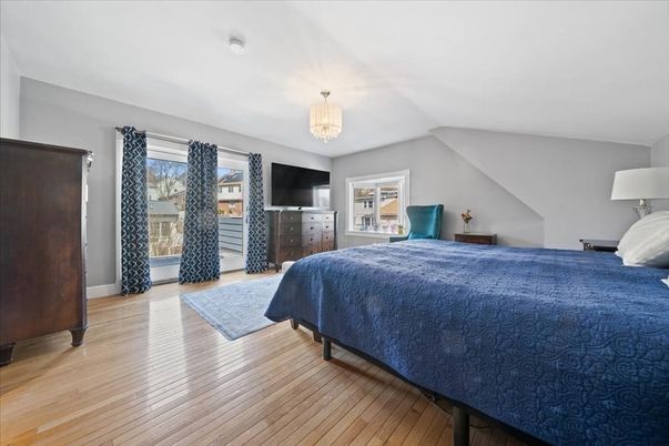 Bedroom, Chandelier, Interior, Wood Texture Flooring