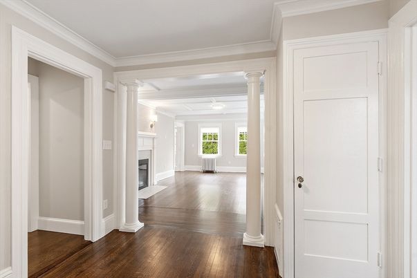 Empty room, Fireplace, Interior, Wood Texture Flooring