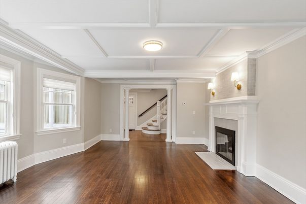 Empty room, Fireplace, Interior, Wood Texture Flooring