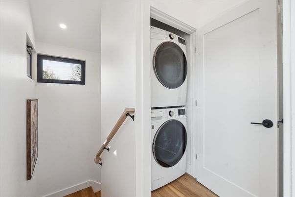 Interior, Recessed Lighting, Utility Closets, Washer, Wood Texture Flooring