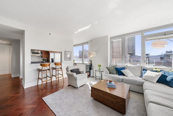 Interior, Kitchen, Living room, Stainless Steel Appliances, Wood Texture Flooring