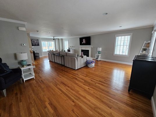 Dining room, Fireplace, Interior, Living room, Wood Texture Flooring