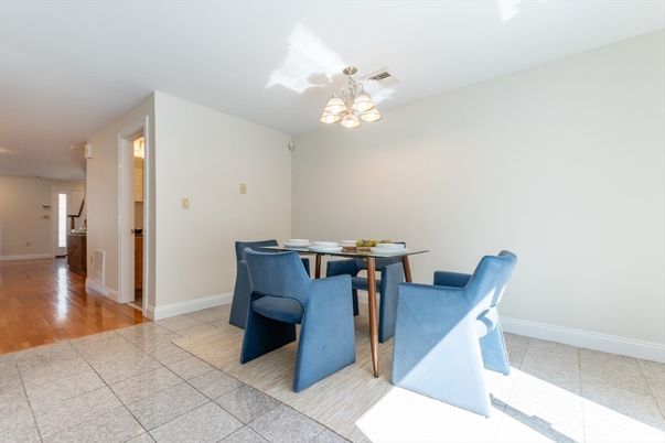 Chandelier, Dining room, Interior, Wood Texture Flooring