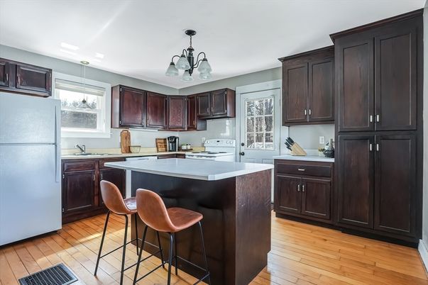 Chandelier, Interior, Kitchen, Pendant Lights, Wood Texture Flooring
