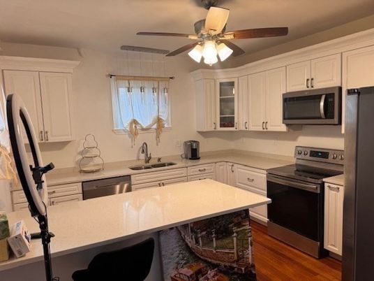 Interior, Kitchen, Stainless Steel Appliances, Wood Texture Flooring