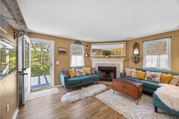 Fireplace, Interior, Living room, Wood Texture Flooring