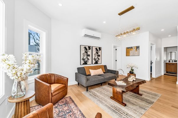 Chandelier, Interior, Living room, Pendant Lights, Recessed Lighting, Wood Texture Flooring
