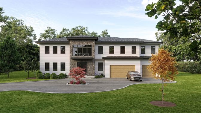 Attached, Exterior, Facade, Raised Ranch