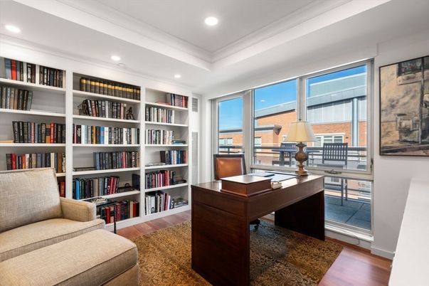 Home Office, Interior, Recessed Lighting, Wood Texture Flooring