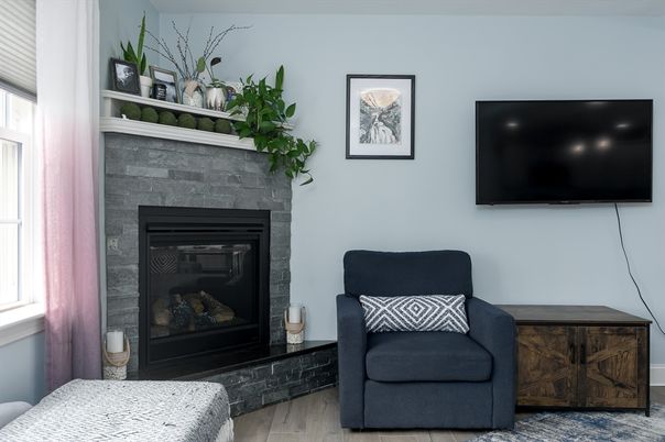 Fireplace, Interior, Wood Texture Flooring