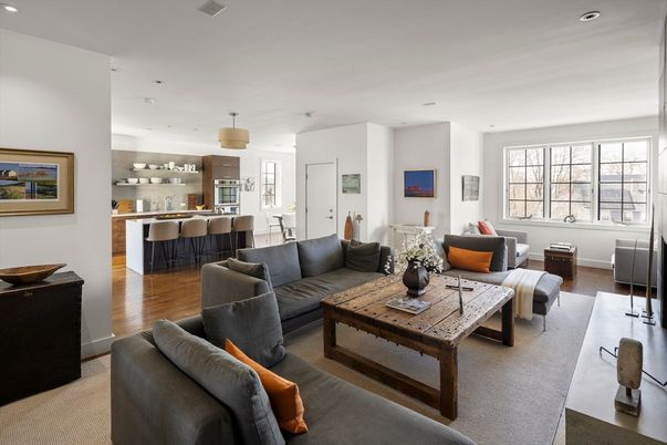 Interior, Kitchen, Living room, Pendant Lights, Recessed Lighting, Wood Texture Flooring