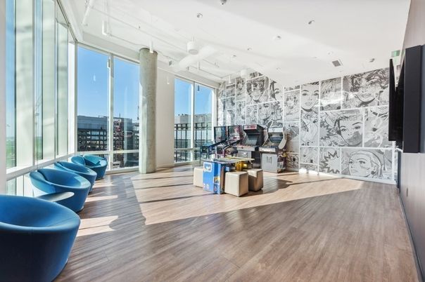 Interior, Marble Walls, Recessed Lighting, Wood Texture Flooring