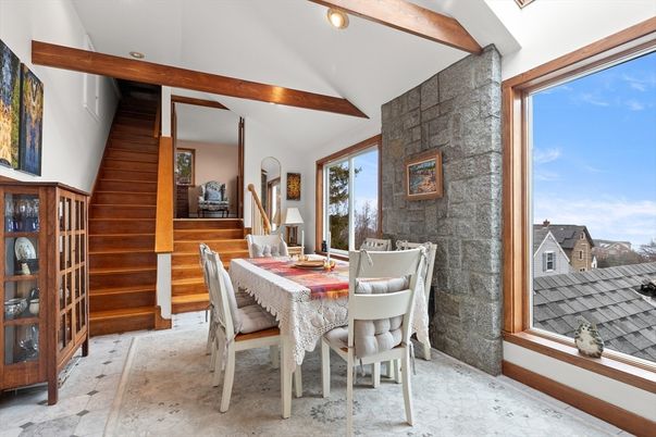 Dining room, Interior, Stone Walls, Wooden Beams
