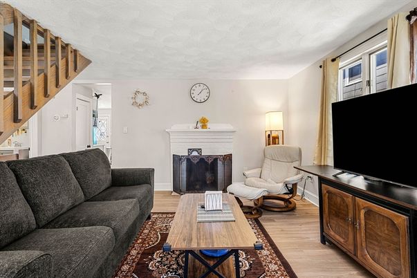Fireplace, Interior, Living room, Wood Texture Flooring