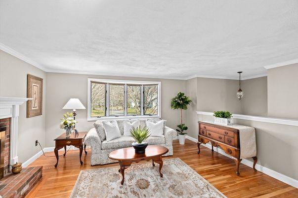 Fireplace, Interior, Living room, Pendant Lights, Wood Texture Flooring