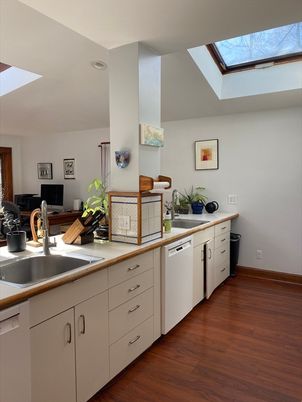 Interior, Kitchen, Recessed Lighting, Wood Texture Flooring