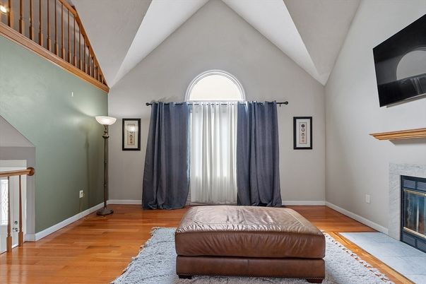 Bedroom, Fireplace, Interior, Wood Texture Flooring