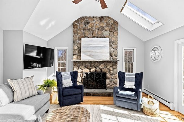 Fireplace, Interior, Stone Walls, Wood Texture Flooring
