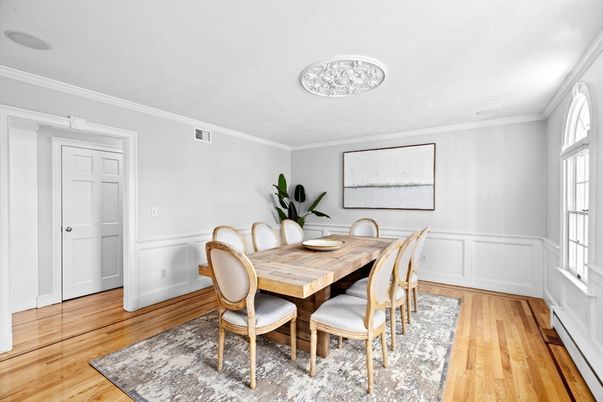 Dining room, Interior, Wood Texture Flooring