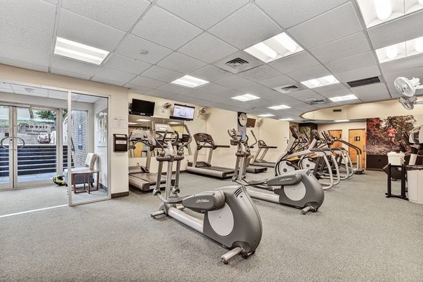 Fitness Equipment, Gym, Interior, Recessed Lighting
