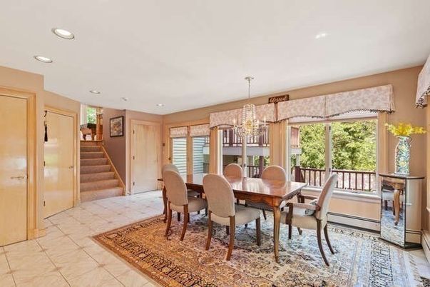 Chandelier, Dining room, Interior, Recessed Lighting