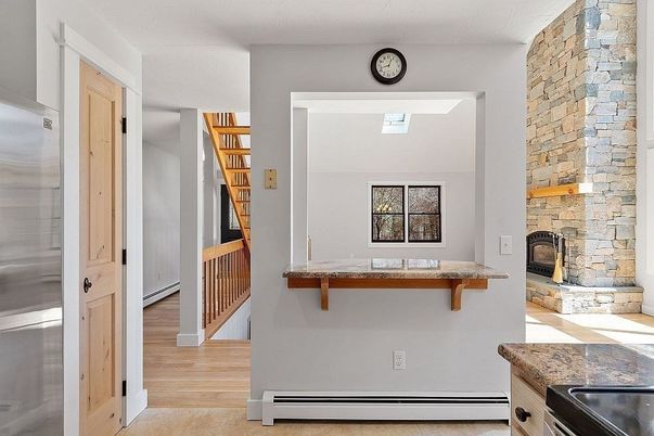 Fireplace, Interior, Stone Walls, Wood Texture Flooring