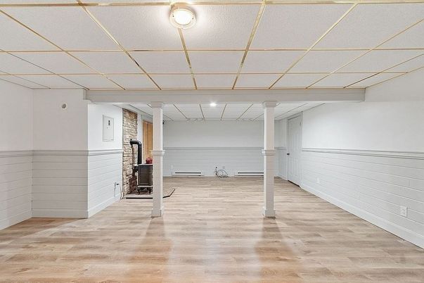 Empty room, Interior, Stone Walls, Wood Texture Flooring