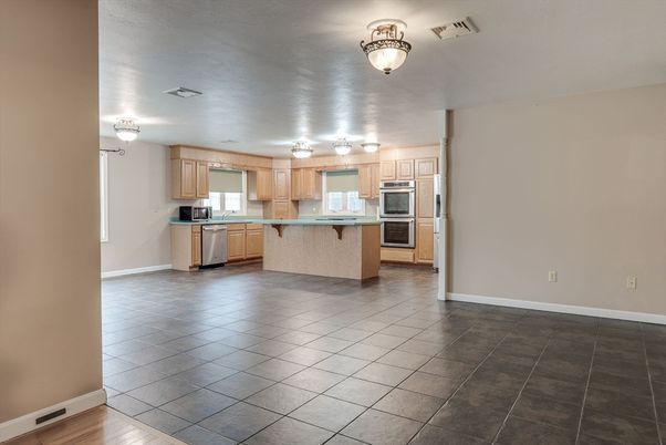 Interior, Kitchen, Stainless Steel Appliances, Wood Texture Flooring