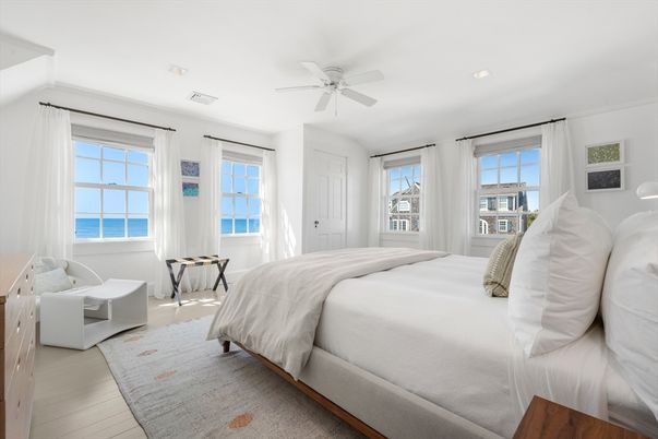 Bedroom, Interior, Recessed Lighting, Water, Wood Texture Flooring
