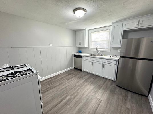 Interior, Kitchen, Stainless Steel Appliances, Wood Texture Flooring