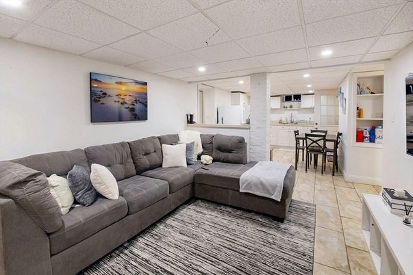 Dining room, Interior, Kitchen, Living room, Recessed Lighting