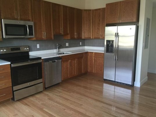 Interior, Kitchen, Stainless Steel Appliances, Wood Texture Flooring