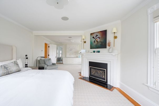 Bedroom, Fireplace, Interior