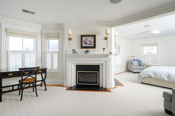 Bedroom, Fireplace, Interior