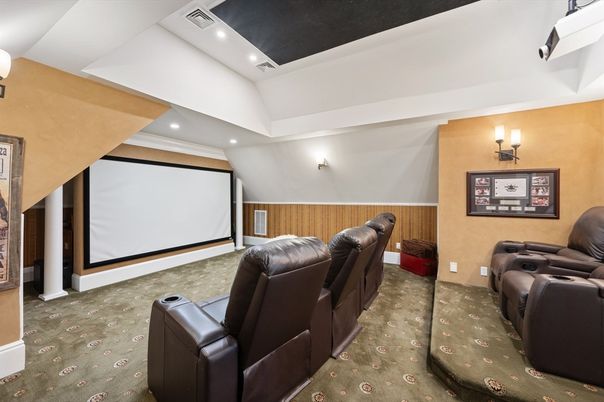Home Theatre Room, Interior, Projection Screen, Recessed Lighting, Theatre Room