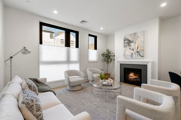 Fireplace, Interior, Living room, Recessed Lighting