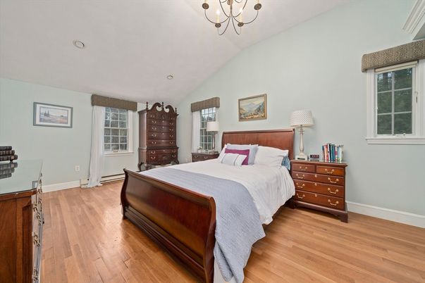 Bedroom, Chandelier, Interior, Wood Texture Flooring