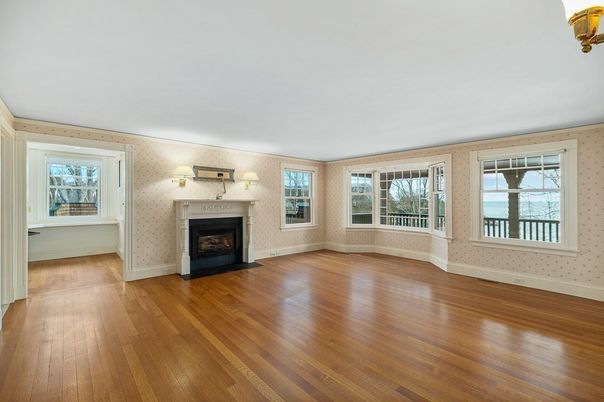 Empty room, Fireplace, Interior, Wood Texture Flooring