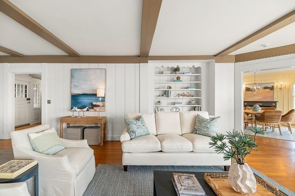 Chandelier, Dining room, Interior, Living room, Wooden Beams, Wood Texture Flooring