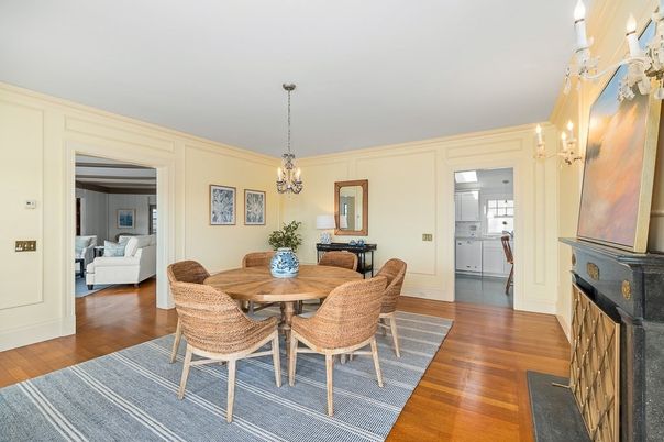 Chandelier, Dining room, Interior, Pendant Lights, Wood Texture Flooring