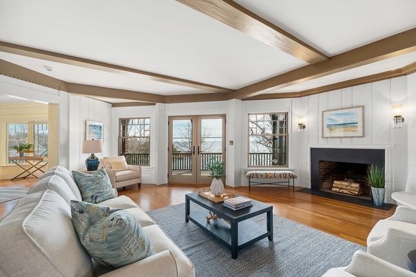 Fireplace, Interior, Living room, Wooden Beams, Wood Texture Flooring