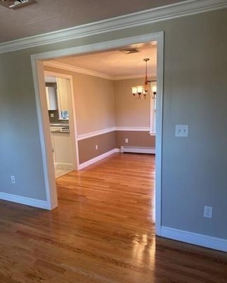 Chandelier, Empty room, Interior, Wood Texture Flooring