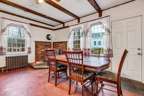 Dining room, Interior, Stone Walls, Wooden Beams