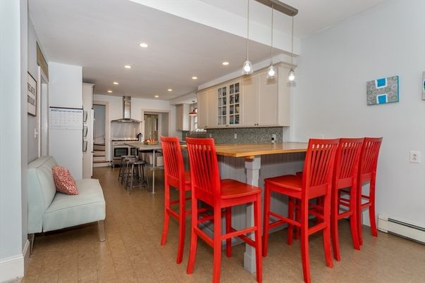 Dining room, Interior, Kitchen, Pendant Lights, Recessed Lighting, Stainless Steel Appliances