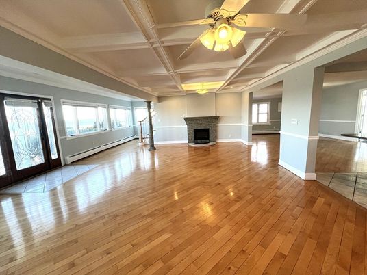 Empty room, Fireplace, Interior, Wood Texture Flooring