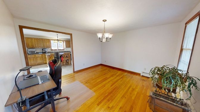 Chandelier, Home Office, Interior, Pendant Lights, Wood Texture Flooring