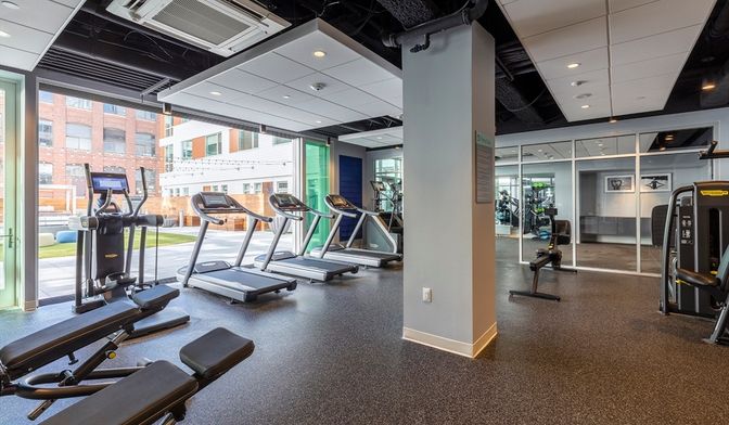 Fitness Equipment, Gym, Interior, Recessed Lighting