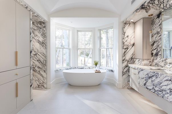 Bathroom, Free Standing Baths, Interior, Marble Walls