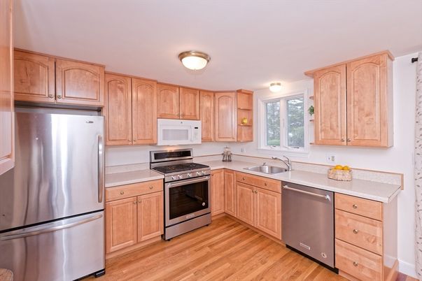 Interior, Kitchen, Stainless Steel Appliances, Wood Texture Flooring